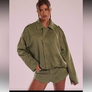 SHEIN Sage Green Utility Jacket